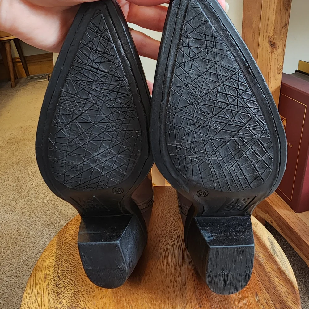 A.S. 98 Crystal Charlie Taupe Leather Western Ankle Boots - Picture 5 of 6